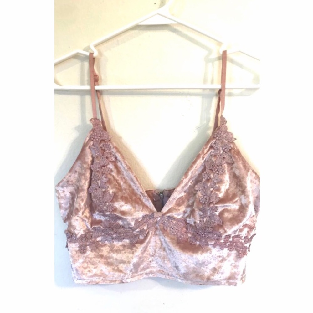 Charlotte Russe Pink Crushed Velvet Top size XL